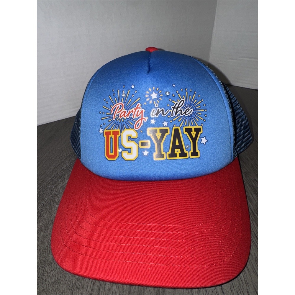 Celebrate "Party In The US-YAY Trucker Cap  Red White & Blue July 4 NWT